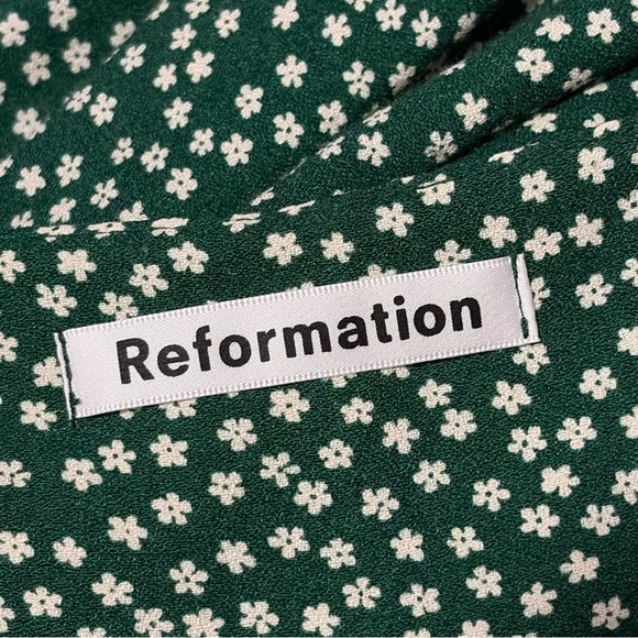 REFORMATION NWT Green Floral Alexandra Midi Dress *Wyoming Print 10 - Picture 12 of 14